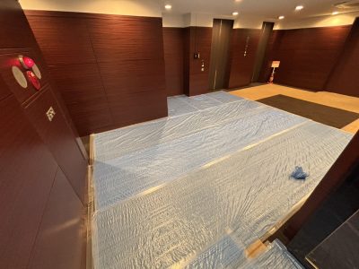 東京都港区六本木　テナント店舗内装解体　原状回復　養生
