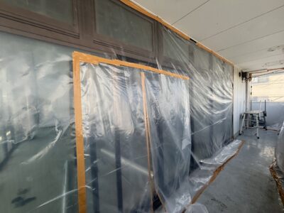 葛飾区200坪　内装解体　アスベスト養生