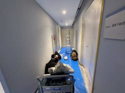 東京都千代田区オフィス 夜間内装解体工事　養生